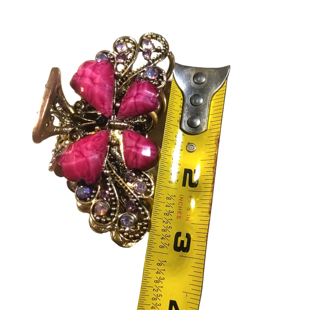 Lot Of 3 Hair Barrettes Clips Ponytail Rhinestone Gold And Silver Tone... - Picture 7 of 9
